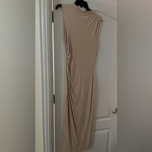 BTFBM Ruched Bodycon Dress - Beige